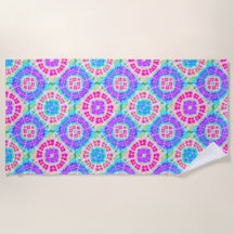 Boho Krawatte-Dye Lila rosa blaues Muster