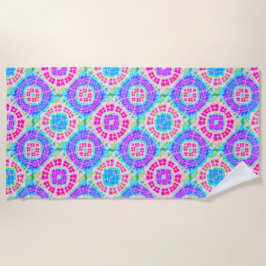 Boho Krawatte-Dye Lila rosa blaues Muster Strandtuch