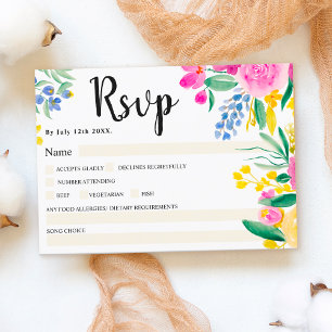 Boho kühne wilde Blume Frühjahr rosa uAwg Hochzeit Einladung