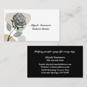 Boho-künstlerische Rose meditative Visitenkarte