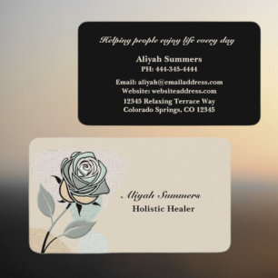 Boho-künstlerische Rose meditative Visitenkarte