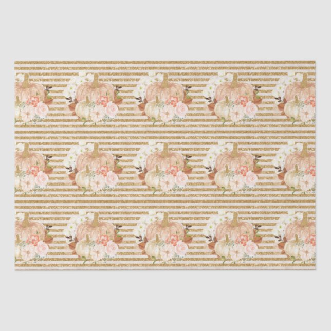 Boho Kürbis-Blume Glitzer Seidenpapier (Vorderseite)