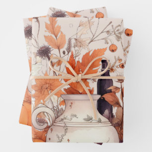 Boho Kürbis Fall Geschenkpapier Set