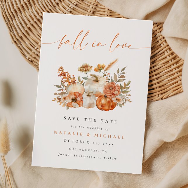 Boho-Kürbis-Herbst-Hochzeit Save The Date (Von Creator hochgeladen)