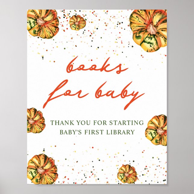Boho Kürbis ist auf dem Weg Bücher für Babyposter Poster (Vorne)