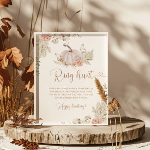 Boho-Kürbis-Ring-Suche Brautparty-Spiel Poster