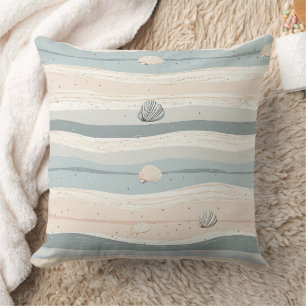 Boho-Küsten-Muschelwellenmuster Kissen