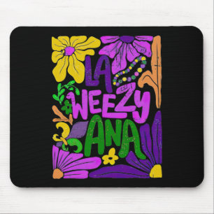 Boho La Weezy Ana Mardi Gras Coquette Bow Louisian Mousepad