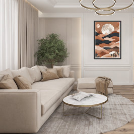 Boho Landscape Moon Poster