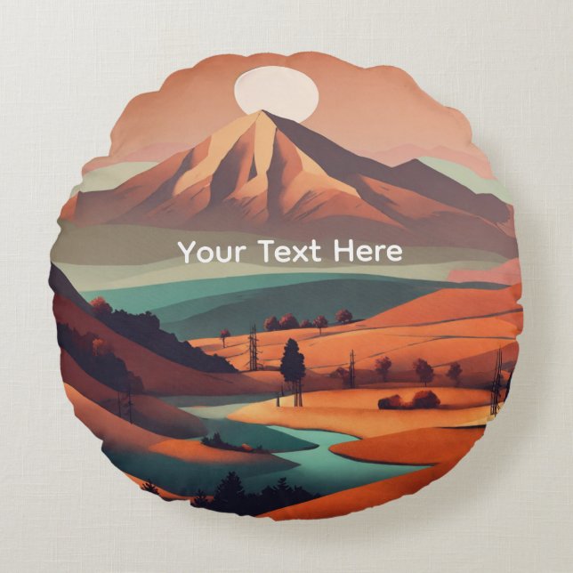 Boho landscape  rundes kissen (Vorderseite)