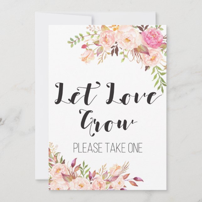Boho Lass Liebe Grow nehmen eine Leckerei Signing  Einladung (Vorderseite)