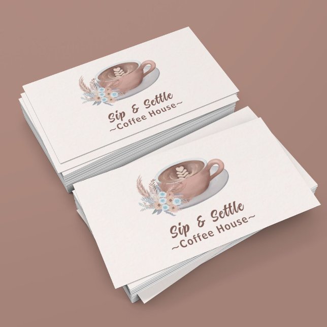 Boho Latte mit Personalisierten Blume Visitenkarte (Von Creator hochgeladen)