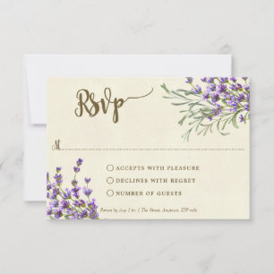 Boho-Lavendel-Hochzeit-Brautparty-Zusagekarte RSVP Karte