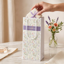 Boho Lavendel Mohn Monogramm Name Wildblume