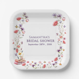 Boho-Lavendel-Wildblumen-Hochzeitsdusche Neues Kap Pappteller