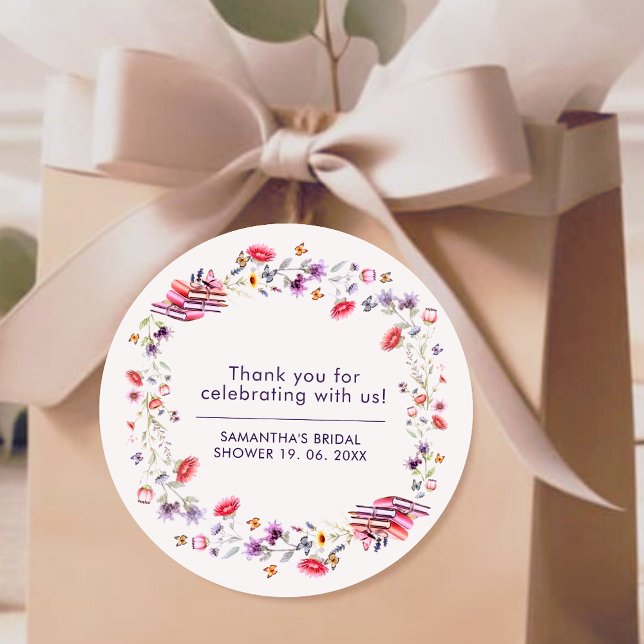 Boho-Lavendel-Wildblumen-Neuanfang-Geschenk  Runder Aufkleber (Von Creator hochgeladen)