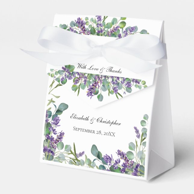 Boho Lavender Eucalyptus Elegant Formal Wedding Geschenkschachtel (Vorderseite)
