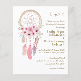Boho Lavender Pink Dream Catcher Feathers Wedding