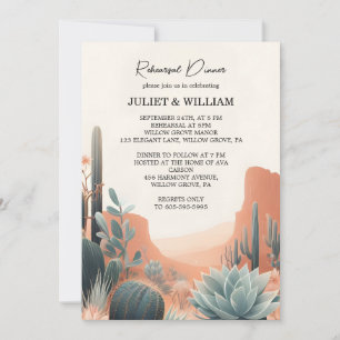 Boho Leaf Desert Cacti Sukkulentes Probe Abendesse Einladung