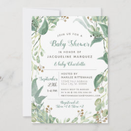 BOHO Leaf Foliage Eukalyptus Greenery Baby Shower Einladung