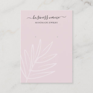 Boho Leaf Mauve Earring Juwelier Display Visitenkarte