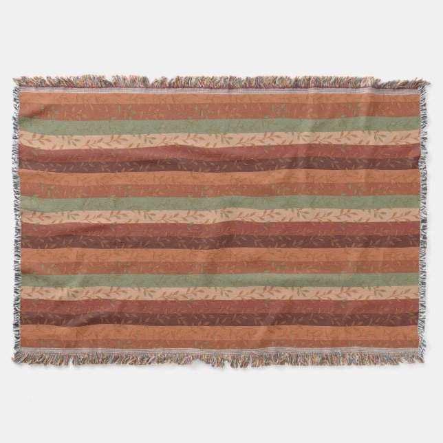 Boho Leaf Pattern Rustikale Wohngestaltung Decke (Vorderseite)