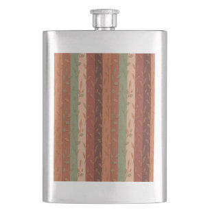 Boho Leaf Pattern Rustikale Wohngestaltung Flachmann