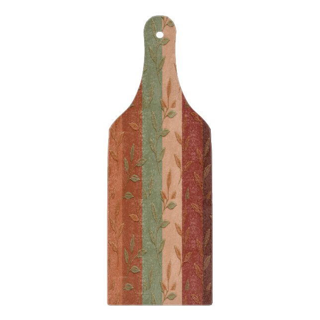Boho Leaf Pattern Rustikale Wohngestaltung Schneidebrett (Vorderseite)