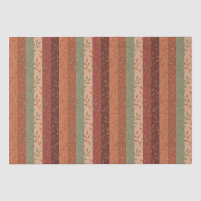 Boho Leaf Pattern Rustikale Wohngestaltung Seidenpapier (Vorderseite)