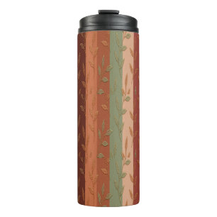 Boho Leaf Pattern Rustikale Wohngestaltung Thermosbecher