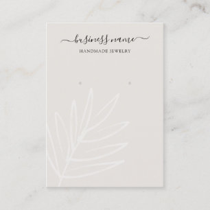 Boho Leaf Taupe Earring Juwelier Display Visitenkarte