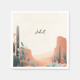 Boho Leaf Wüste Cacti Sukkulentes Brautparty Serviette