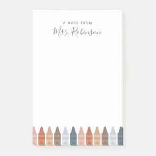 Boho Lehrer Wertschätzung Crayon Nachhinweise Post-it Klebezettel