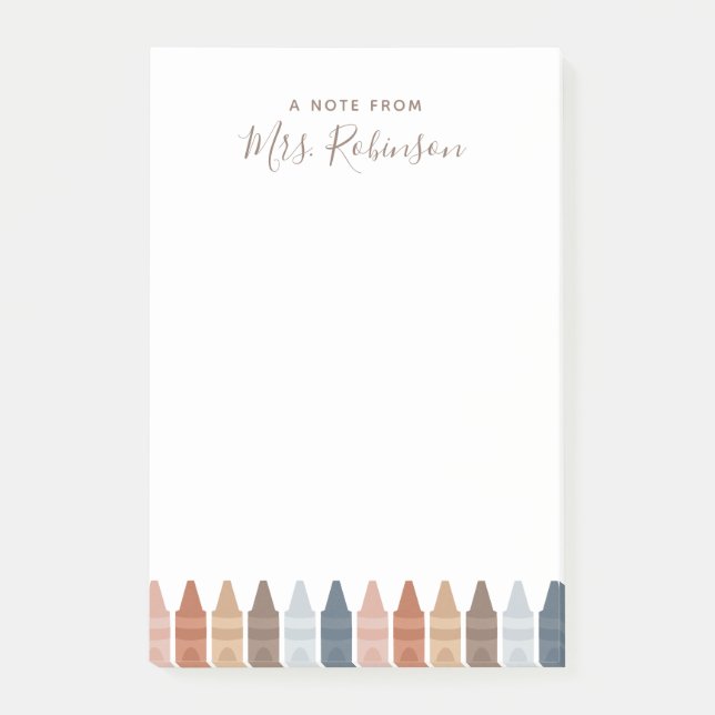 Boho Lehrer Wertschätzung Crayon Nachhinweise Post-it Klebezettel (Vorderseite)