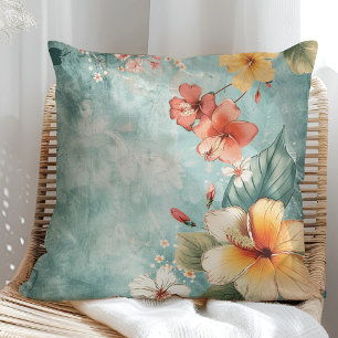 Boho-Leichter Tropischer Blütenflor Kissen