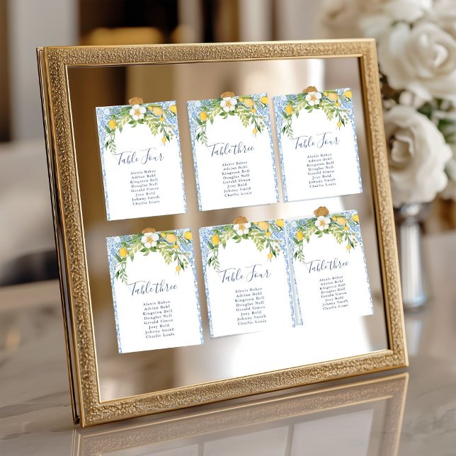 Boho Lemon Blue Mediterrane Kachel Italienische Ho Einladung (Von Creator hochgeladen)