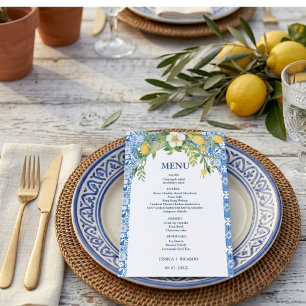 Boho Lemon Blue Mediterrane Kachel Italienische Ho Menükarte