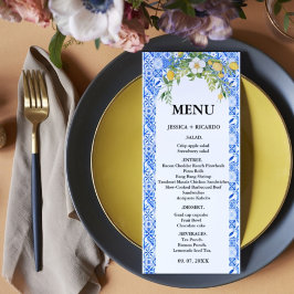 Boho Lemon Blue Mediterrane Kachel Italienische Ho Menükarte