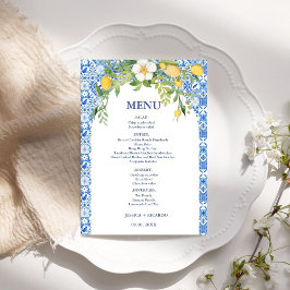 Boho Lemon Blue Mediterrane Kachel Italienische Ho Menükarte