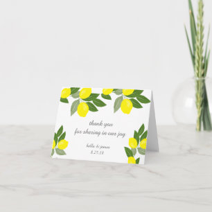 Boho Lemon Wedding danke Ihnen, dass Sie Notecards