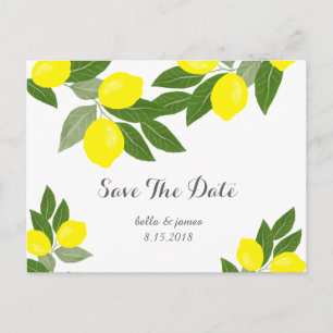Boho Lemon Wedding Save the Date Postcards Ankündigungspostkarte