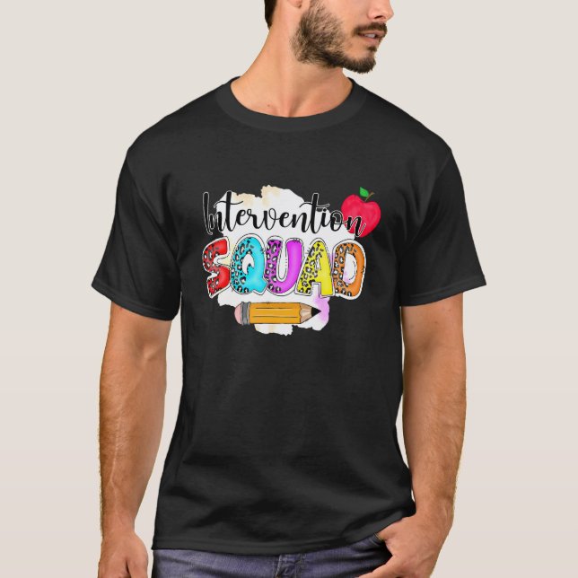 Boho-Leopard-Interventionslehrer-Team Erster Schul T-Shirt (Vorderseite)