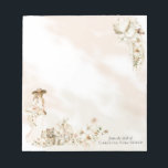 Boho Leopard | Lady Floral Brautparty Gevor Notizblock<br><div class="desc">Unterschwellige tropische Eleganz mit wunderschönen, gedämpften Blumen als Rahmen für Ihr "Brautparty" in diesem Drehtext böhmischen Design. Eine Dame mit einem großen Floppy-Gartenhut in einem lang fließenden, blass, rosafarbenen Gewand, der einen üppigen Blume-Bouquet mit einem wunderschönen Aquarellleopard zu ihren Füßen in einer Reihe boho botanischer Kreationen. Composite Design von Holiday...</div>