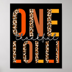 Boho Leopard One Thankful Lolli Fall Vibes Thanksg Poster