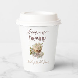 Boho Liebe bricht Blumenbrunch Brautparty Brunch Pappbecher