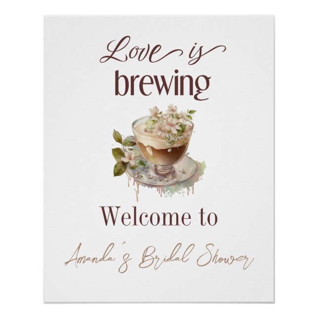 Boho Liebe bricht Blumenbrunch Brautparty Brunch Poster (Vorderseite)