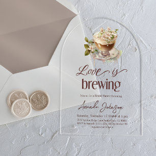 Boho-Liebe brodelt Kaffee-Blumen-Junggesellinnenab Acryleinladungen