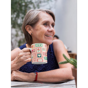 Boho Liebe & Hearts Muster Blume Briefmarke Kaffeetasse