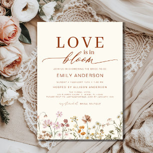 Boho Liebe ist in Bloom Wildblume Brautparty Einladung