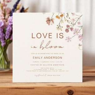 Boho Liebe ist in Bloom Wildblume Brautparty Einladung